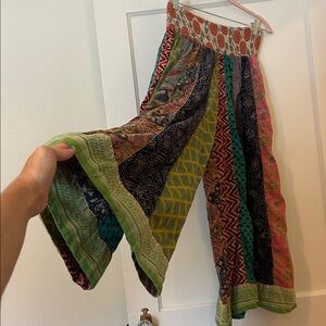 Blue Sky Vibrant Striped Wide Leg Pocketed Pants